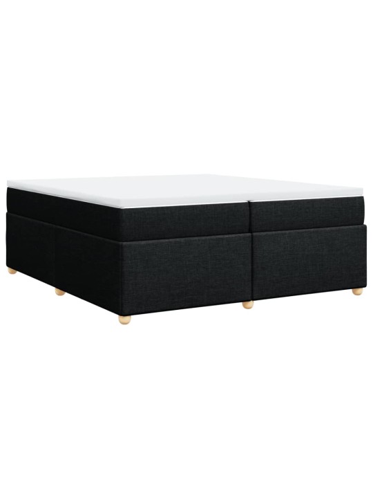 Box spring postel s matrací černá 200x200 cm textil