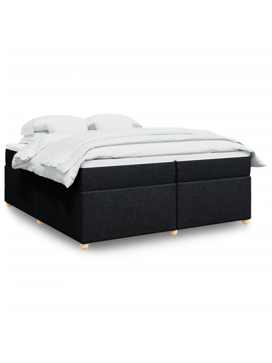 Box spring postel s matrací černá 200x200 cm textil