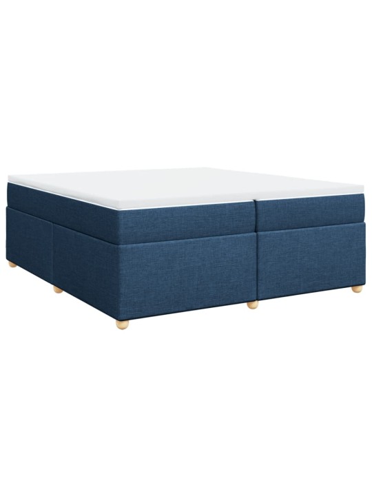 Box spring postel s matrací modrá 200x200 cm textil