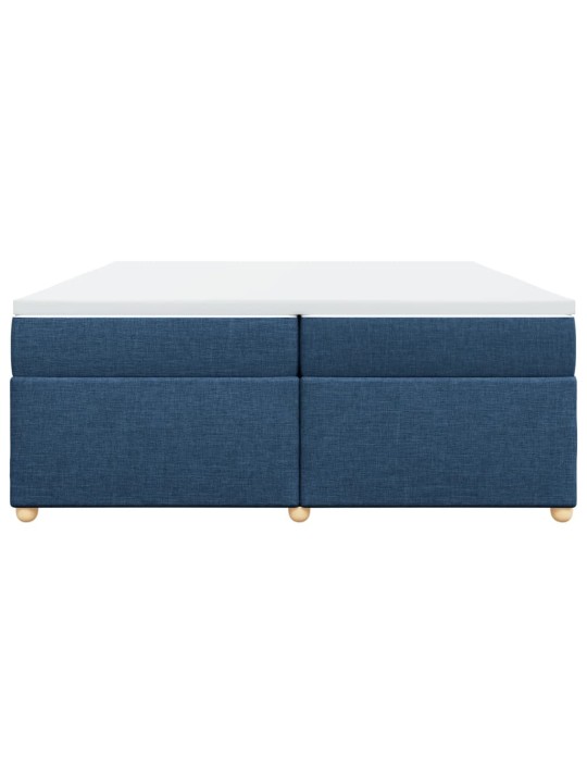 Box spring postel s matrací modrá 200x200 cm textil