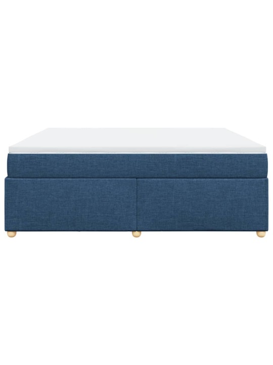 Box spring postel s matrací modrá 200x200 cm textil