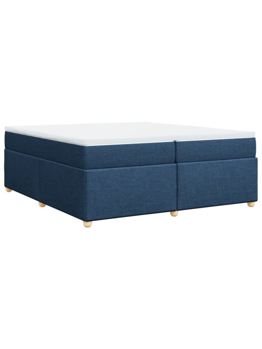Box spring postel s matrací modrá 200x200 cm textil