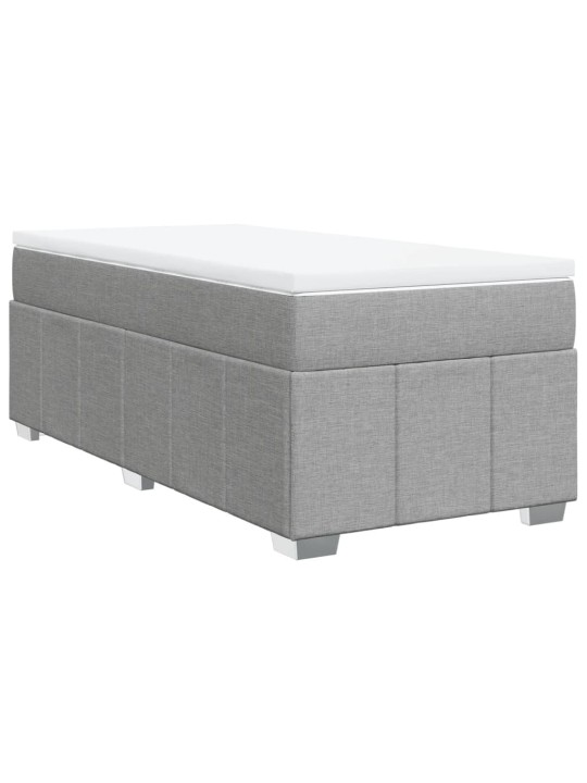 Box spring postel s matrací světle šedá 80 x 200 cm textil
