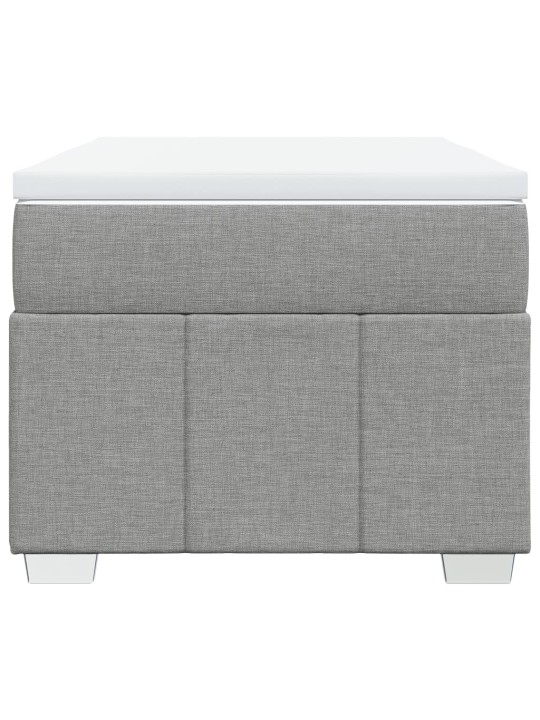 Box spring postel s matrací světle šedá 80 x 200 cm textil