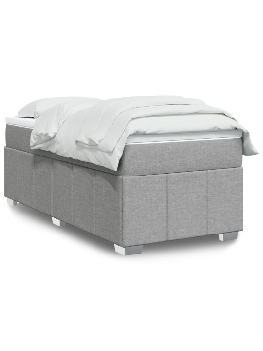 Box spring postel s matrací světle šedá 80 x 200 cm textil
