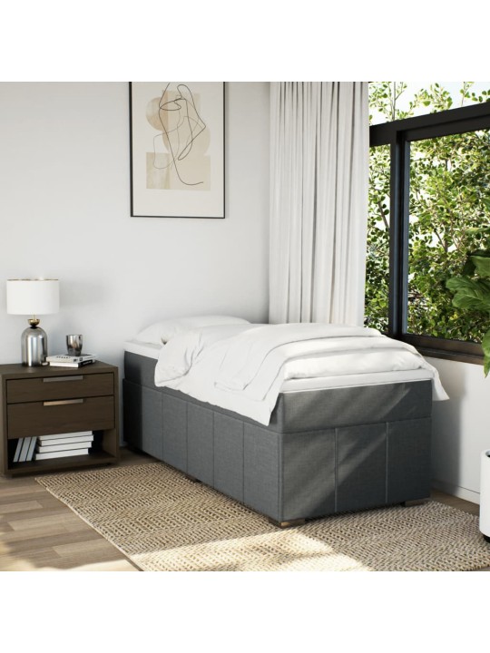 Box spring postel s matrací tmavě šedá 80 x 200 cm textil