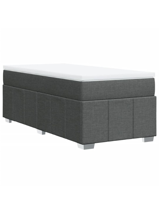 Box spring postel s matrací tmavě šedá 80 x 200 cm textil