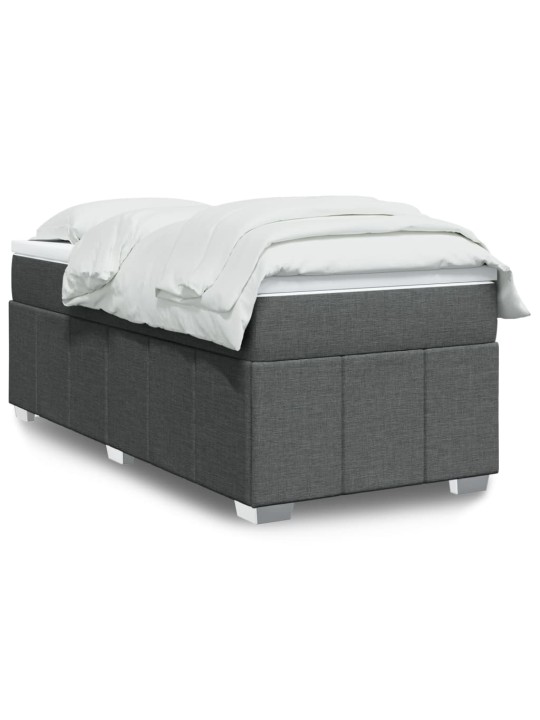 Box spring postel s matrací tmavě šedá 80 x 200 cm textil
