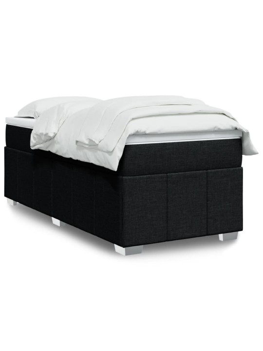 Box spring postel s matrací černá 80 x 200 cm textil