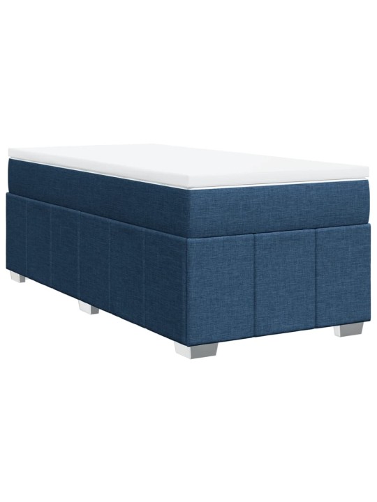 Box spring postel s matrací modrá 80x200 cm textil