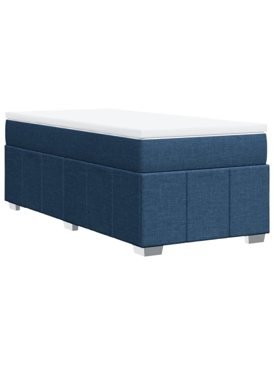 Box spring postel s matrací modrá 80x200 cm textil