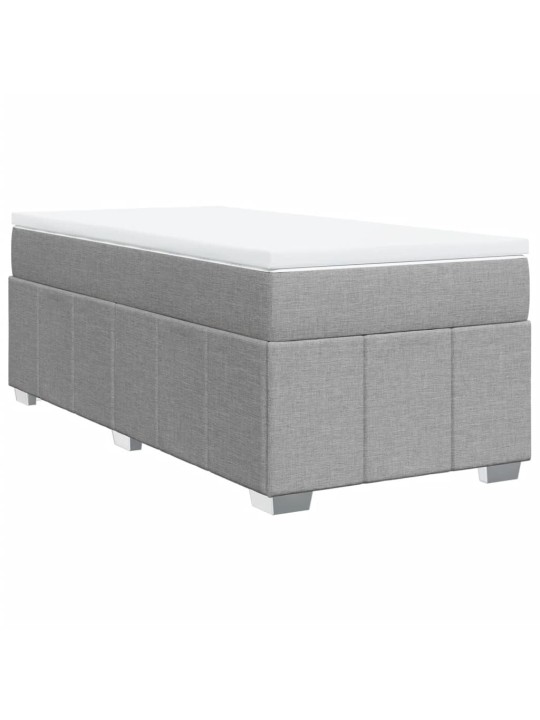 Box spring postel s matrací světle šedá 90x190 cm textil