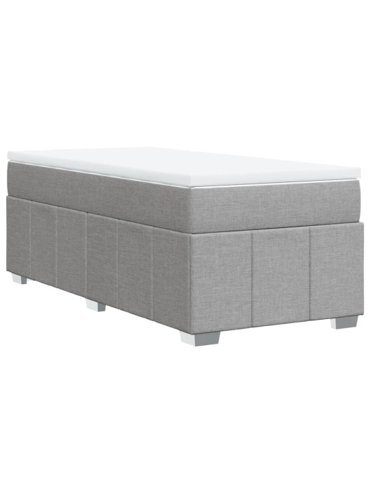 Box spring postel s matrací světle šedá 90x190 cm textil