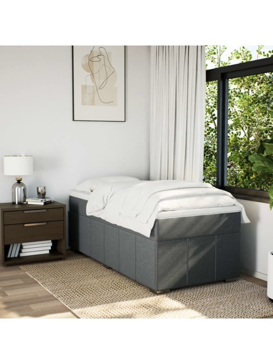 Box spring postel s matrací tmavě šedá 90x190 cm textil