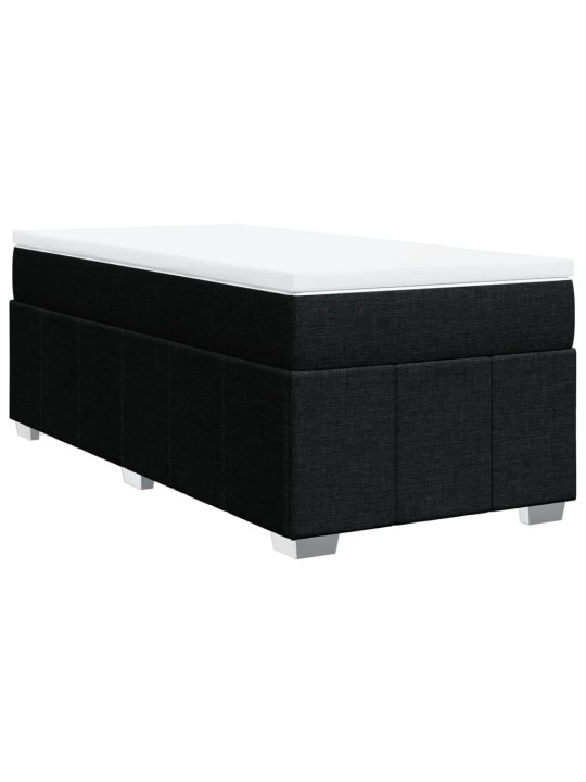 Box spring postel s matrací černá 90x190 cm textil