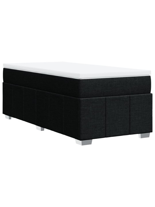 Box spring postel s matrací černá 90x190 cm textil