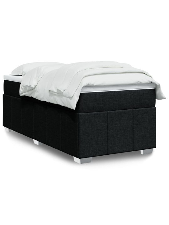 Box spring postel s matrací černá 90x190 cm textil