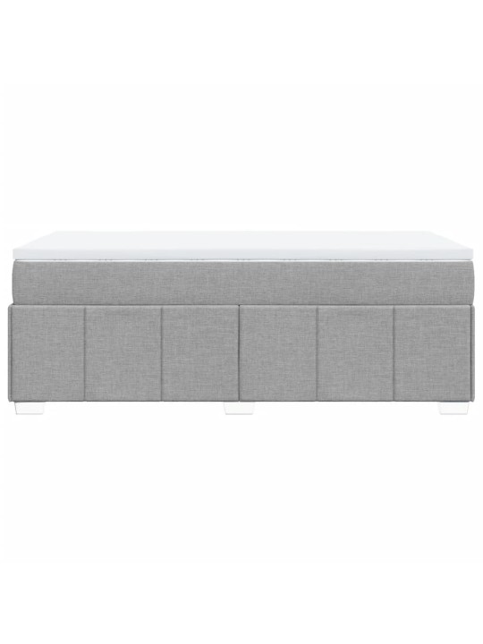 Box spring postel s matrací světle šedá 90x200 cm textil