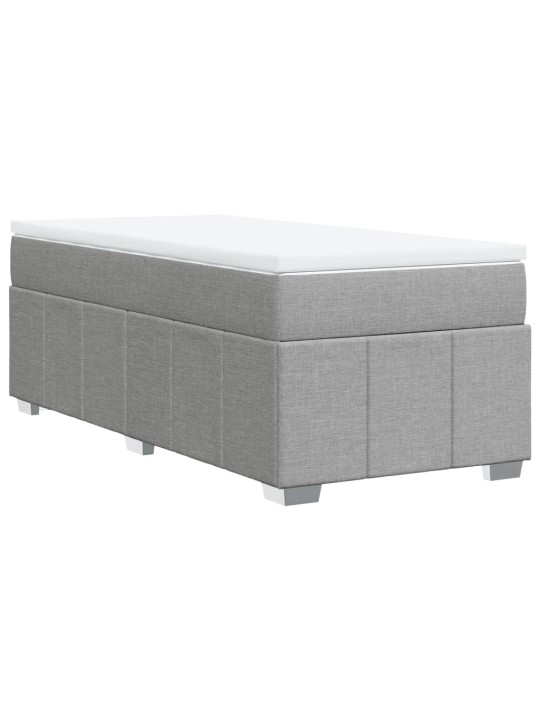 Box spring postel s matrací světle šedá 90x200 cm textil