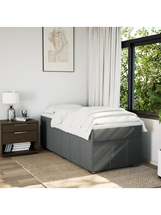 Box spring postel s matrací tmavě šedá 90x200 cm textil