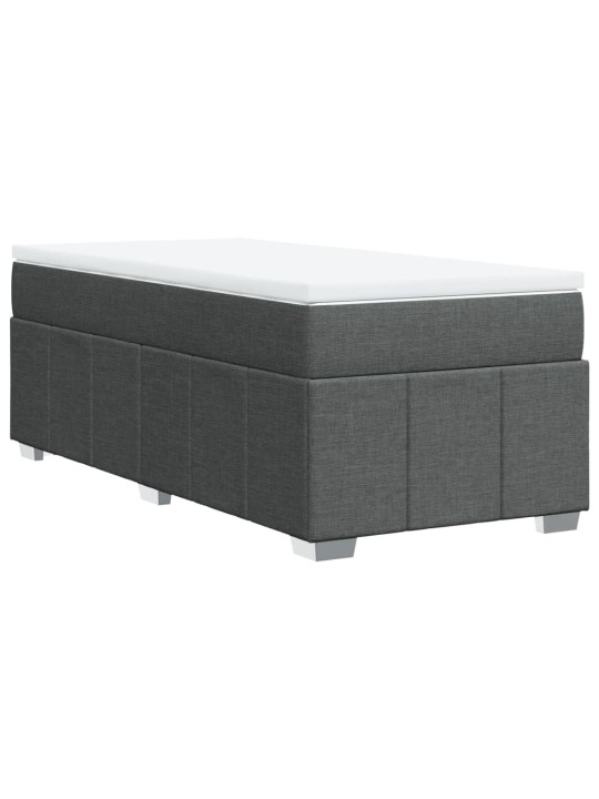 Box spring postel s matrací tmavě šedá 90x200 cm textil