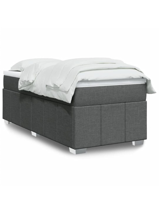 Box spring postel s matrací tmavě šedá 90x200 cm textil