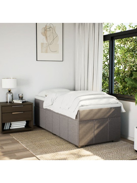 Box spring postel s matrací taupe 90x200 cm textil