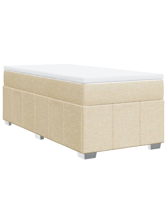 Box spring postel s matrací krémová 90x200 cm textil