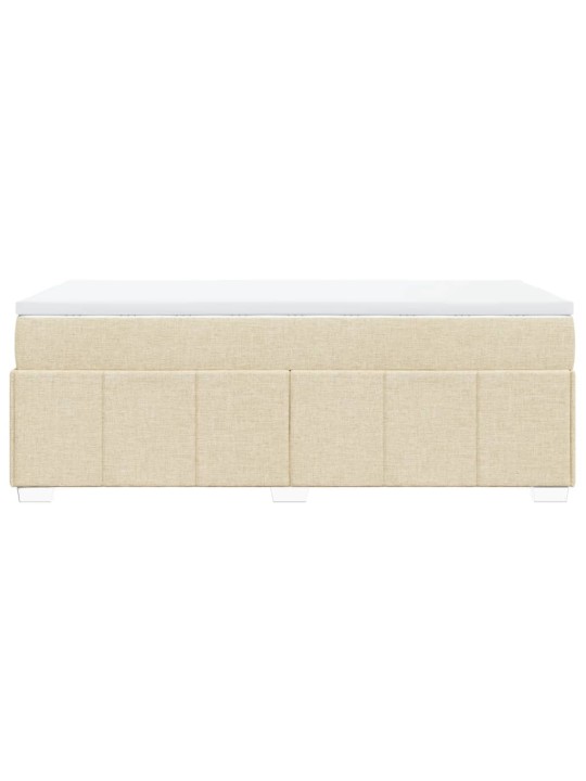 Box spring postel s matrací krémová 90x200 cm textil