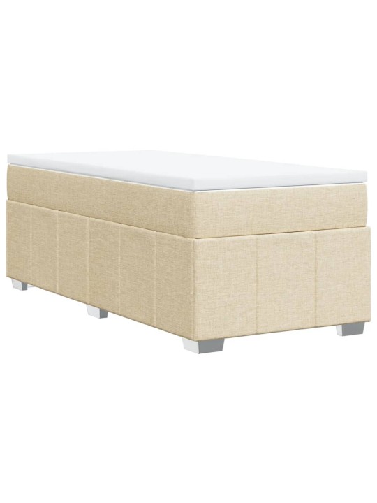 Box spring postel s matrací krémová 90x200 cm textil