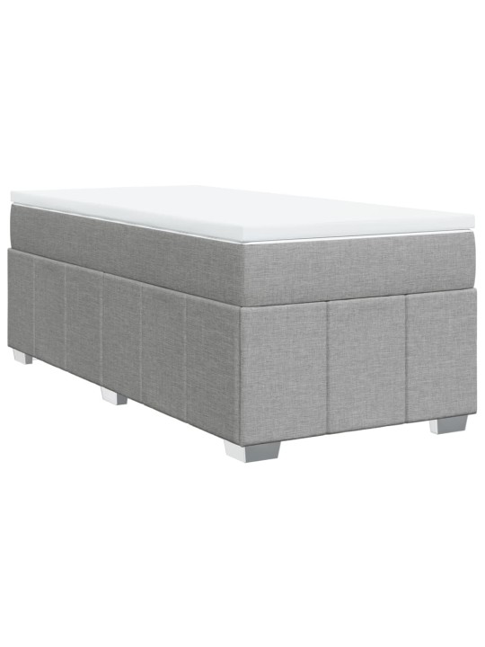 Box spring postel s matrací světle šedý 100 x 200 cm textil