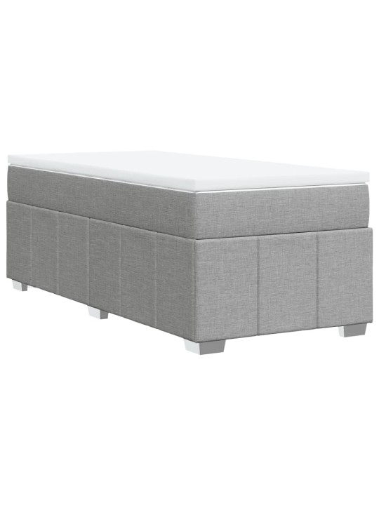 Box spring postel s matrací světle šedý 100 x 200 cm textil