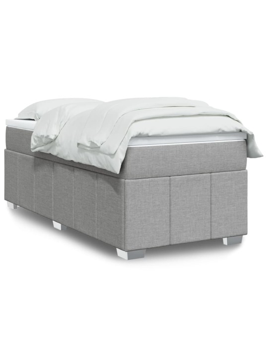 Box spring postel s matrací světle šedý 100 x 200 cm textil