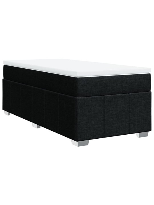 Box spring postel s matrací černá 100 x 200 cm textil