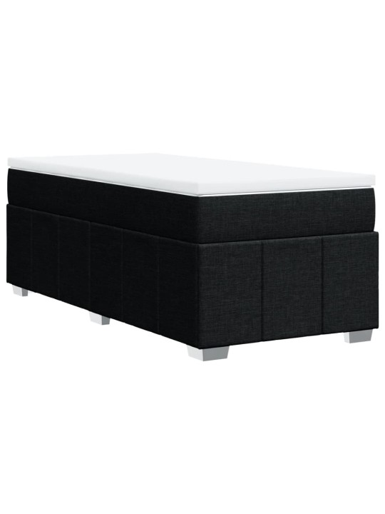 Box spring postel s matrací černá 100 x 200 cm textil