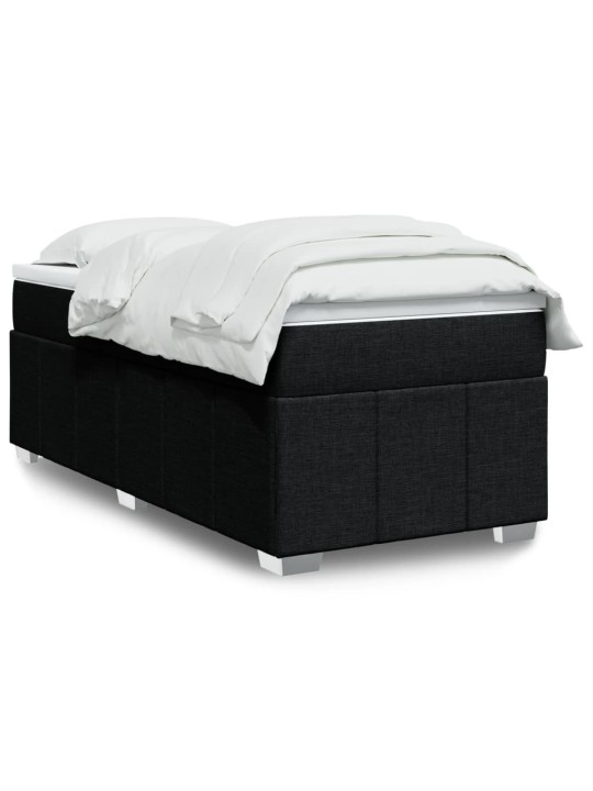 Box spring postel s matrací černá 100 x 200 cm textil