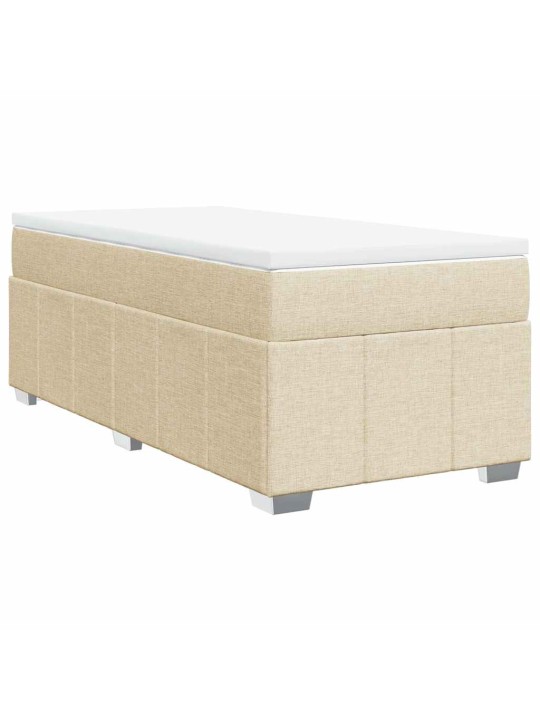 Box spring postel s matrací krémová 100 x 200 cm textil