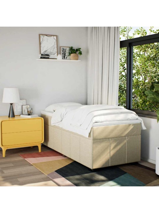 Box spring postel s matrací krémová 100 x 200 cm textil