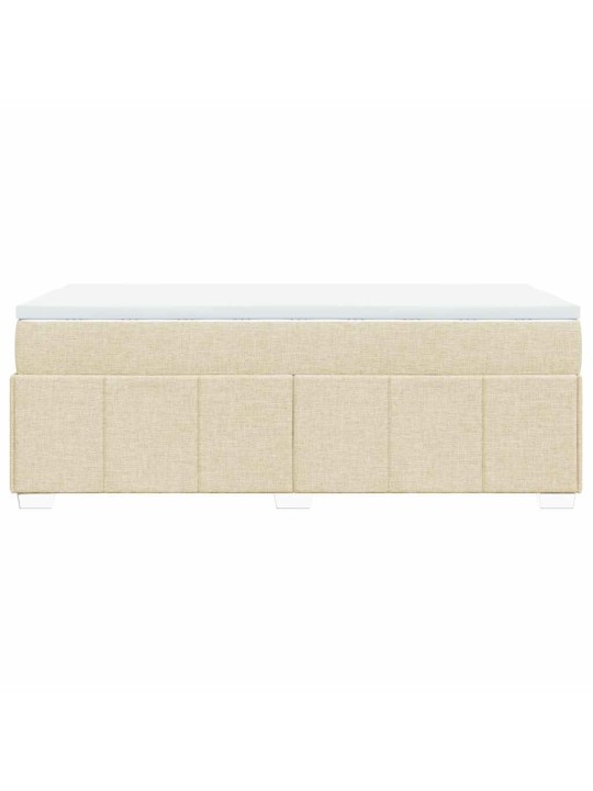 Box spring postel s matrací krémová 100 x 200 cm textil