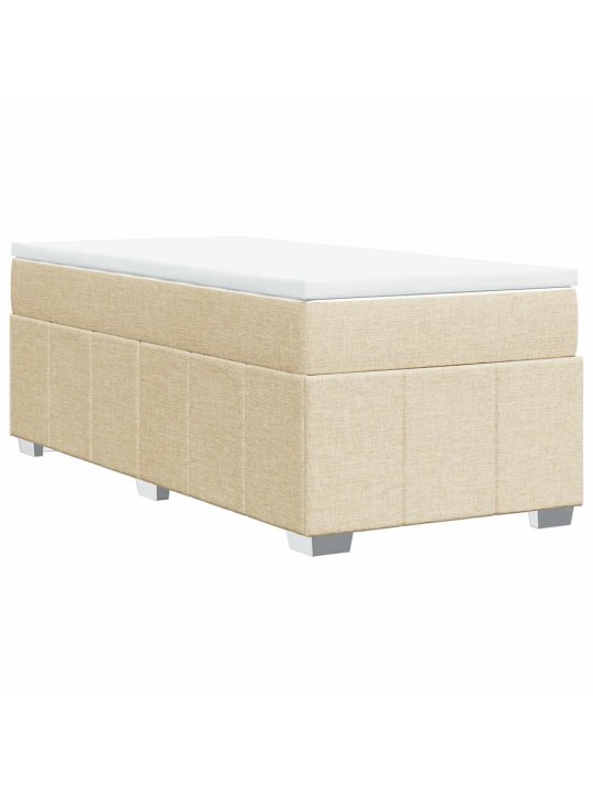 Box spring postel s matrací krémová 100 x 200 cm textil