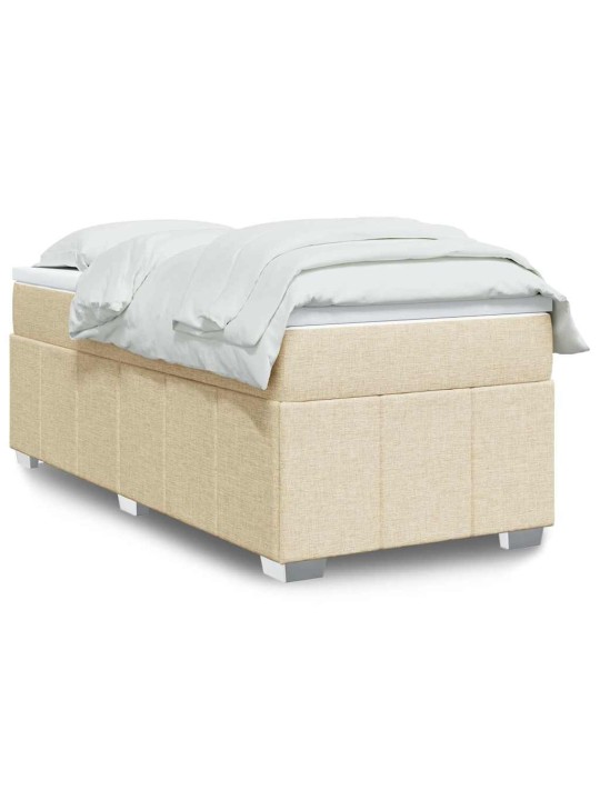 Box spring postel s matrací krémová 100 x 200 cm textil