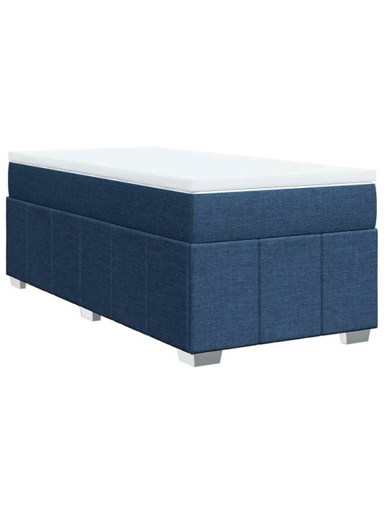 Box spring postel s matrací modrá 100 x 200 cm textil