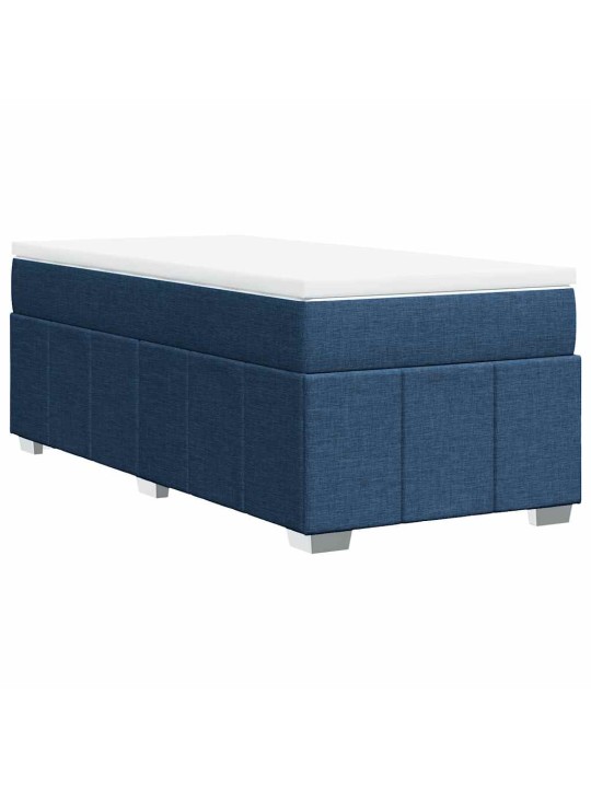 Box spring postel s matrací modrá 100 x 200 cm textil