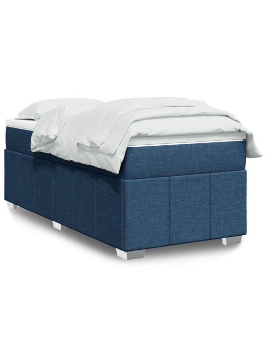 Box spring postel s matrací modrá 100 x 200 cm textil