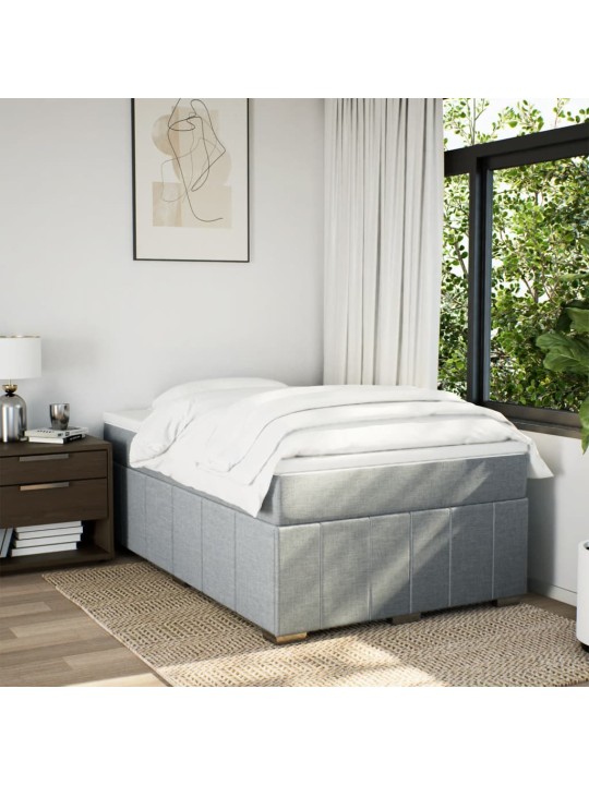 Box spring postel s matrací světle šedá 120x190 cm textil