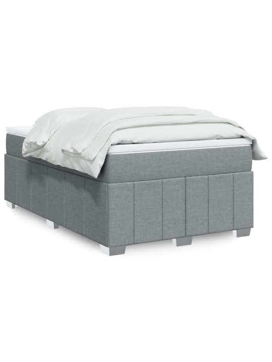 Box spring postel s matrací světle šedá 120x190 cm textil