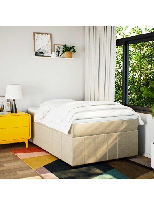 Box spring postel s matrací krémová 120x190 cm textil