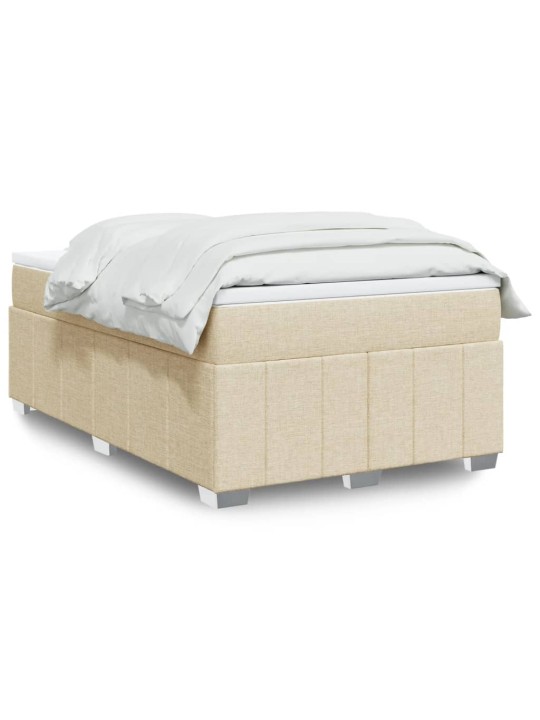 Box spring postel s matrací krémová 120x190 cm textil