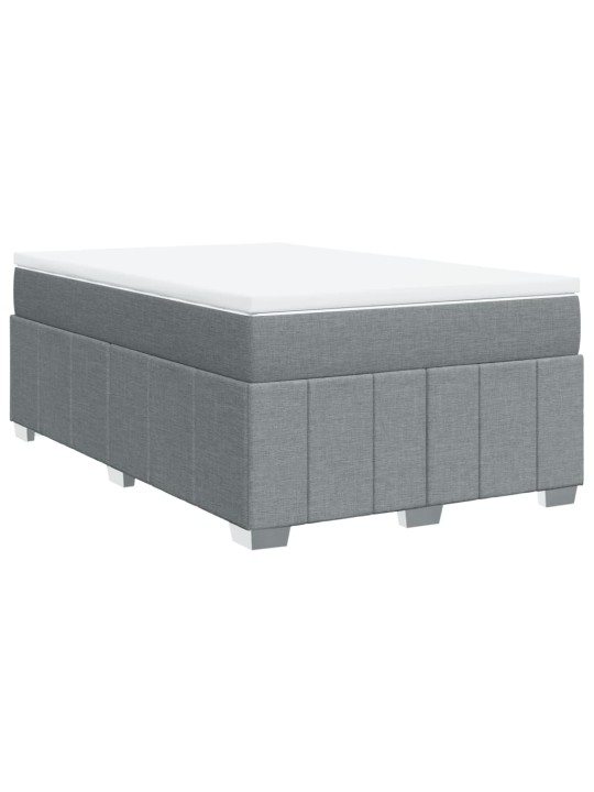 Box spring postel s matrací světle šedá 120 x 200 cm textil