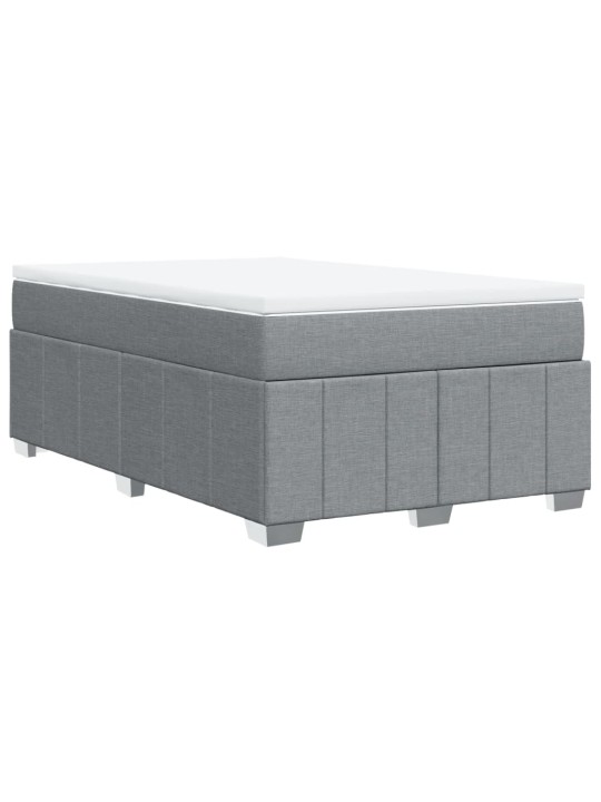 Box spring postel s matrací světle šedá 120 x 200 cm textil